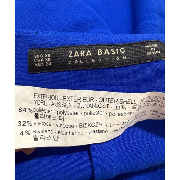 Zara Basic Collection Blue Mini‎ Skirt Women's XS Knot Front Fitted - Picture 3 of 6